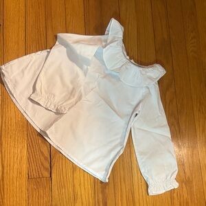 White Ruffled Kids Blouse